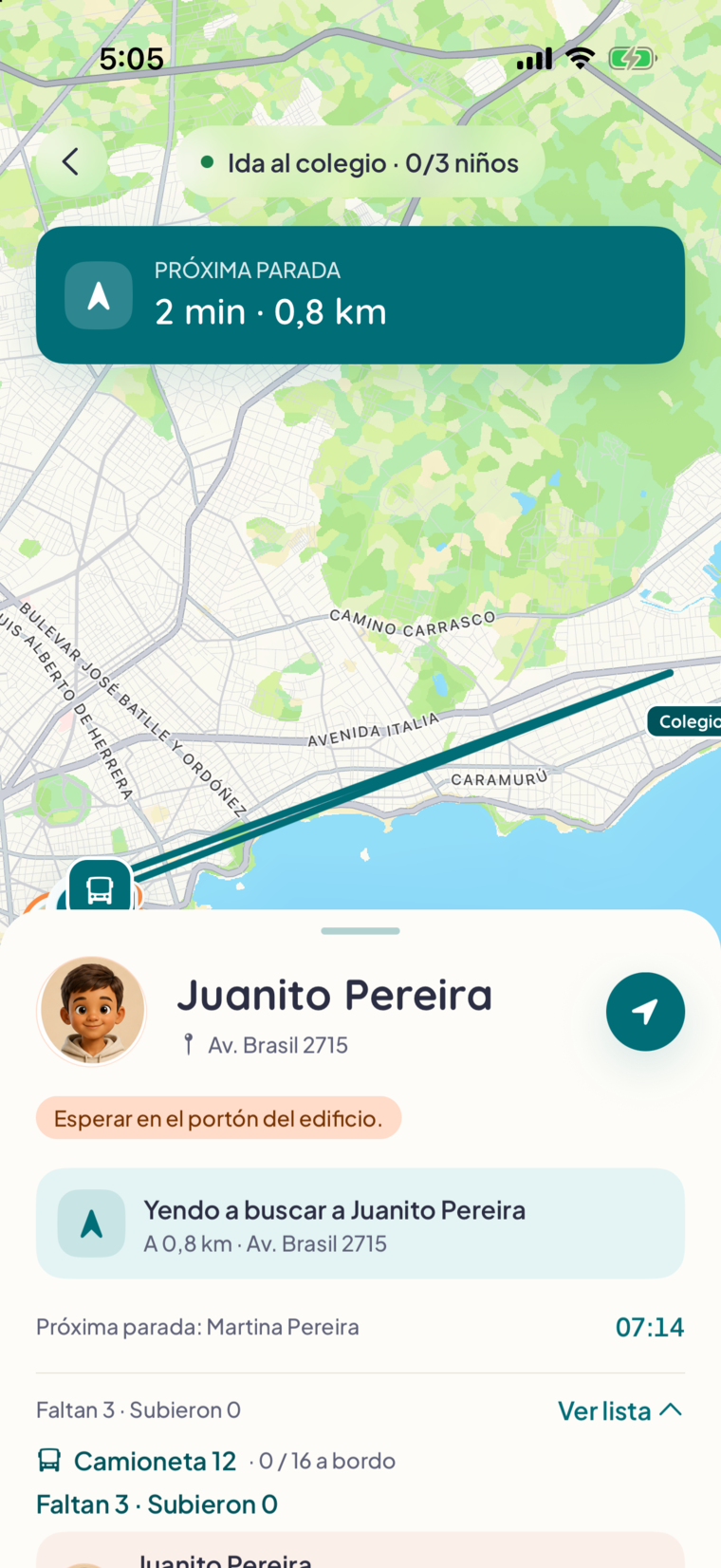 Ruta activa: marcar asistencia por niño